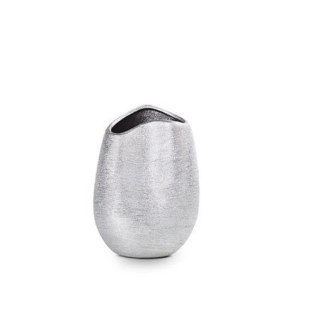 Silver ceramic vase